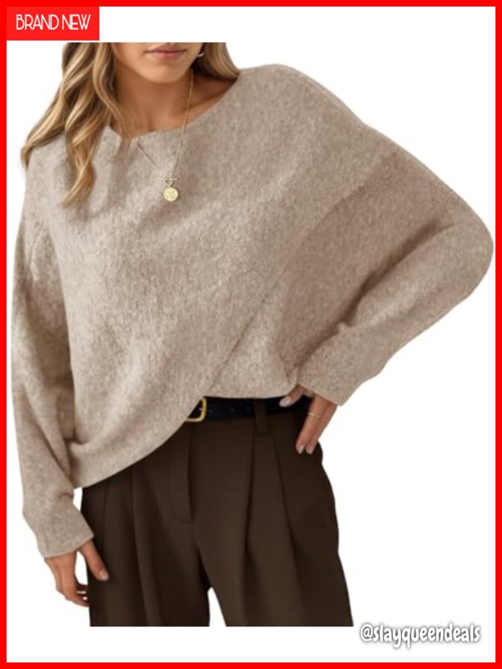 Oversized Batwing Poncho Sweater Slouchy Knit Asymmetrical Pullover